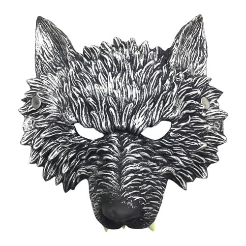 HDGSAFD 1 Stück Wolfsmaske, Tierkostümzubehör, Maskerademaske, Karnevalsmaske, Plastikmaske, Tiermaske, Cosplay-Requisite für Party, Bankett oder Tanz von HDGSAFD