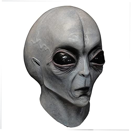 Gruselige Maske, realistische intelligente Wesen, Halloween-Party, extra terrestrische Horror-Kopfbedeckung, Requisiten, Maskerade, Untertasse, Mann von HDKEAN