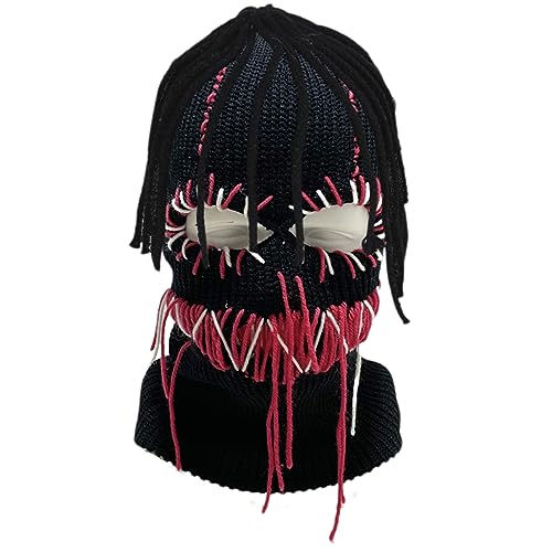 Gruseliger Strickhut für Halloween, gruselige Zähne, Räubermütze, Cosplay, Räuber, Partyhüte von HDKEAN