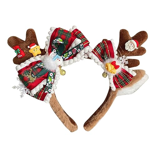 HDKEAN Elegante Weihnachts-Lolitas-Haarspange, festlicher Hut mit Hirschhörnern, hübsch, handgefertigt, Lolitas, Hut, Weihnachts-Haarschmuck, Lolitas, Haarspange von HDKEAN