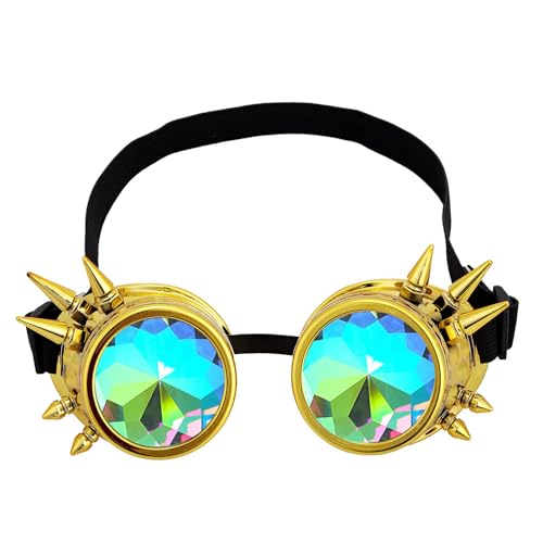 HDKEAN Goggles Vintage Eyewear Rainbow For ComicCon Photo Props Unisex Goggles Cosplay Supplies For Halloween von HDKEAN