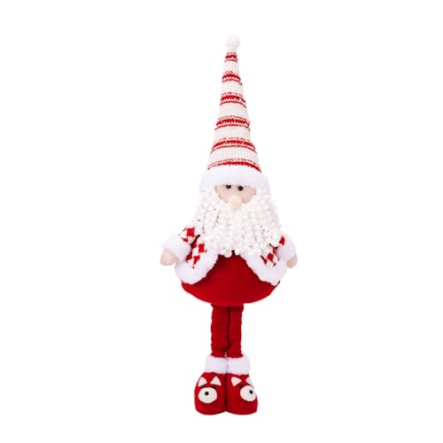 HDKEAN Weihnachtsmann Schneemann Hirsch Stehende Plüschpuppen Figur einziehbares langes Bein Figur Spielzeug Saisonale dekorative Ornament von HDKEAN