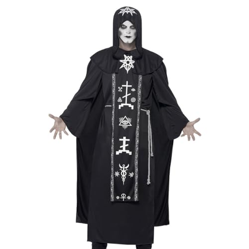 Halloween Cosplay Kostüm Mystic Sorcerer Robe mit Kapuze Umhang Gürtel Zauberer Kleid Bier Kostüm für Damen Deutsches Dirndl Kleid für Frauen Oktoberfest Kostüme Damen Plus Deutsches Dirndl Kleid für von HDKEAN