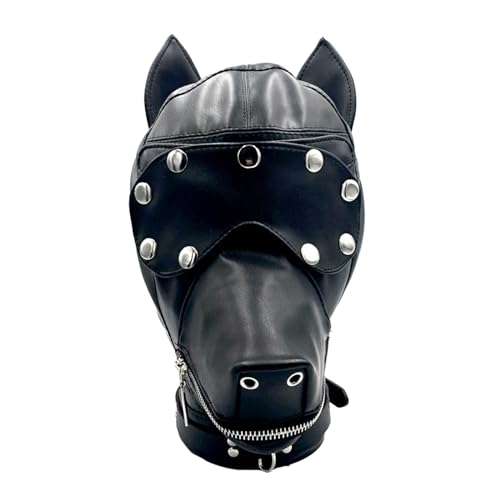 Halloween-Maske, Hunde-Kopfschmuck mit Augenabdeckung für Männer und Frauen, Halloween-Hundemaske, verstellbarer Kordelzug, Schnalle, Gürtel, Hundemaske, Maskerade, Maske für Männer, Hundemaske, für von HDKEAN