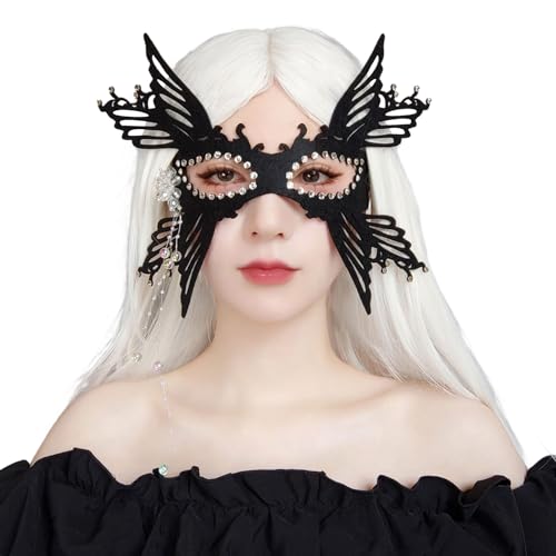 Maskerade Maske Halbgesichtsmaske Halloween Kostüm Maske Prinzessinnen Maske Strass Fancy Maske Venezianer Maske für Party Maskerade Maske Halbgesichtsmaske Prinzessinnen Maske Halloween Maske Strass von HDKEAN