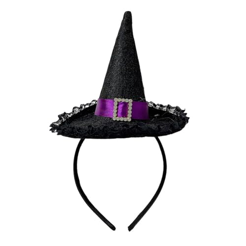 HDOYTXXM Hexenhut Stirnband Für Frauen Süßes Haar Hoop Schönes Rosenhaarband Halloween Blingbling Hair Accessoires von HDOYTXXM