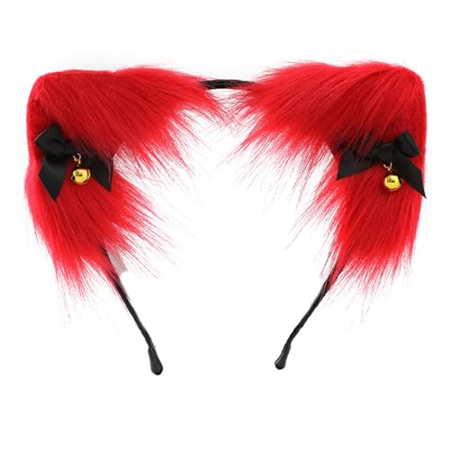 HDOYTXXM Katzenohrstirnband Mit Ohrschmuck Süße Mädchen Cosplay Ohrs Fursuit Maskerade Halloween Cosplay Party von HDOYTXXM