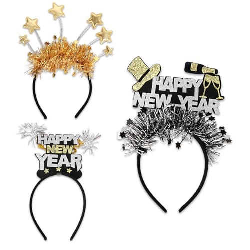 HDOYTXXM Neujahrs Lametta Stirnband Blingbling Stern Glitzert Kopfbedeckung Lametta Weihnachtsparty Requisiten Lametta Geschenk Stirnband von HDOYTXXM