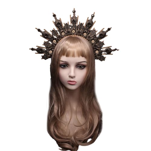 HDOYTXXM Sungoddess Stirnband Vintage Vintage Virginmary Diadem Haarband Halloween Party Kostüm Kits Dame Kopfstücke von HDOYTXXM