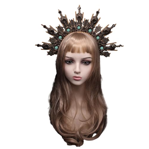 HDOYTXXM Sungoddess Stirnband Vintage Vintage Virginmary Diadem Haarband Halloween Party Kostüm Kits Dame Kopfstücke von HDOYTXXM