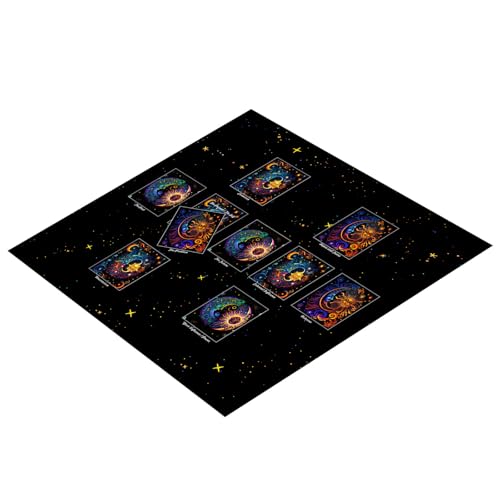 HDOYTXXM Tarots Tischdecke Multifunktions Divinationen Tischtuch 50x50/60x60/75x75cm Brettspiel Oracles Kartenpolster Runes Tischmatte von HDOYTXXM