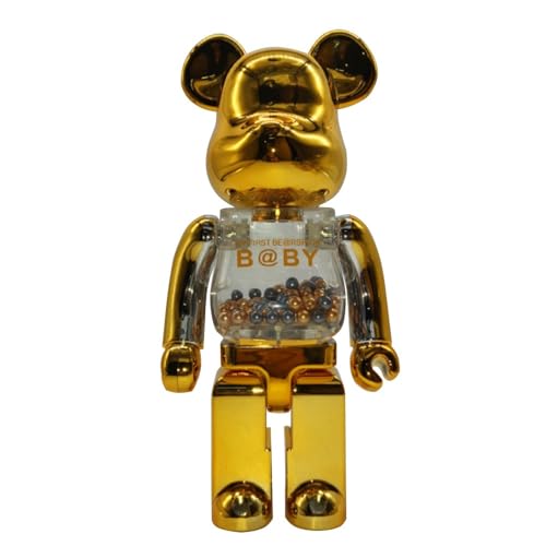 HDSLURIO Be@rbrick 400% Gewaltbär-Bausteine, Bär, Gold und Silber, Qianqiu, Heimdekoration, Serie, Puppenmodell, Spielzeug, 28 cm von HDSLURIO