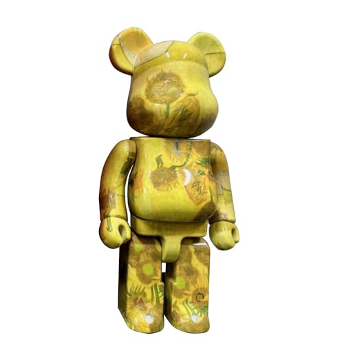 HDSLURIO Be@rbrick 400 % Sonnenblumen-Bär, Puppe, Modell, Bausteine, Bär, Heimdekoration, handgefertigte Sammlung, Spielzeug, 28 cm von HDSLURIO