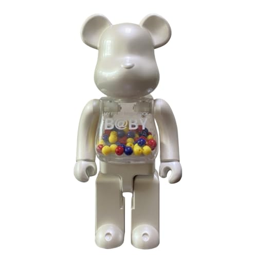 HDSLURIO Be@rbrick Handgefertigtes Sammlerstück, 400 % weißer Qianqiu Gewaltbär-Bausteine, Bärenpuppe, Modell, 28 cm von HDSLURIO