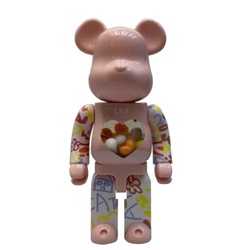 HDSLURIO Be@rbrick Spielzeug-Bausteine, 400 % gewaltsamer Bär, UM, rosa Ei, Mode-Puppenzubehör, Geschenk, 28 cm von HDSLURIO