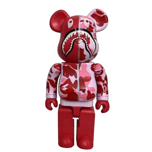 HDSLURIO Be@rbrick Violent Bear Puppenzubehör, Geschenke, 400 % Camouflage, roter Hai, Modemodell, handgefertigte Kollektion, Spielzeug, 28 cm von HDSLURIO