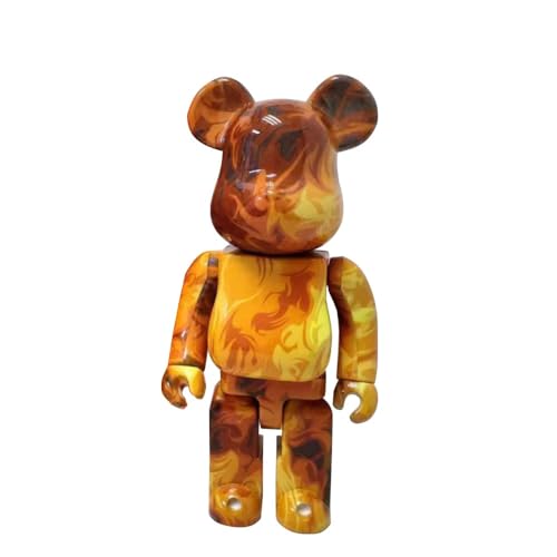 HDSLURIO Bearbrick 400% Bausteine Bär Mode Wohnzimmer Heimdekoration Flamme Gewalttätiger Bär Handgefertigtes Modell Spielzeug 28 cm von HDSLURIO