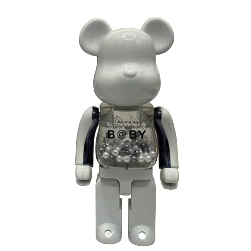 HDSLURIO Bearbrick 400 % gewaltsamer Bär, Baustein-Bär, schwarz-weiß, Qianqiu, handgefertigtes Sammlerstück, Spielzeug, Heimdekoration, Serienmodell, 28 cm von HDSLURIO