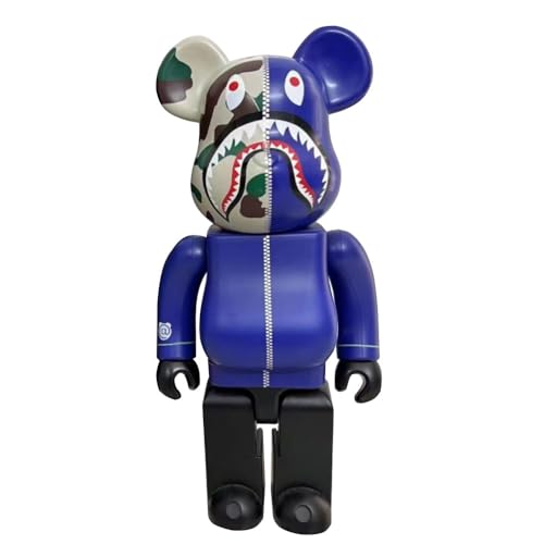 HDSLURIO Bearbrick 400 % gewaltsamer Bär, Camouflage, blauer Hai, luxuriöse Heimdekoration, Bausteine, Bärenskulptur, Puppenzubehör, Geschenk, 28 cm von HDSLURIO