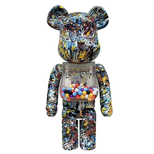 HDSLURIO Bearbricks 1000% Gewalttätiger Bär Bausteine ​​Bär Handgefertigtes Modell Sammelbares Spielzeug Zuhause Tischdisplay Vitrine Skulptur Statue 70cm/27.6in von HDSLURIO