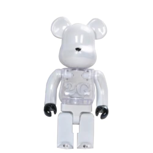 HDSLURIO Violent Bear Be@rbrick 400 % weißer Kongshanji 2G Bausteine, Bärenpuppenmodell, handgefertigte Sammlung, Spielzeug, 28 cm von HDSLURIO