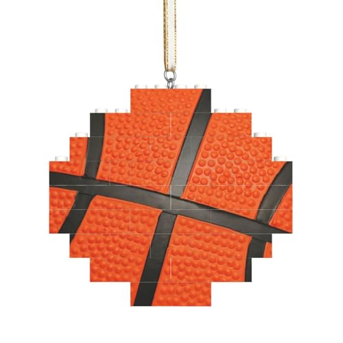 Basketball, Schwarze Linie, Baustein-Block-Puzzles Puzzles Rautenförmiges Ornament von HDTVTV