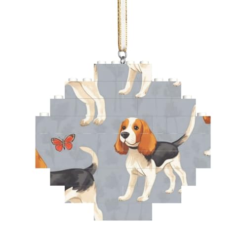 Beagle-Muster drucken, Baustein-Block-Puzzles Puzzles Rautenförmiges Ornament von HDTVTV