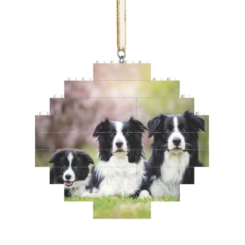 Border Collie Familie, Baustein-Block-Puzzles Puzzles Rautenförmiges Ornament von HDTVTV