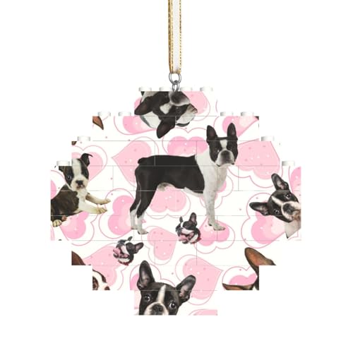 Boston Terrier, Baustein-Block-Puzzles Puzzles Rautenförmiges Ornament von HDTVTV