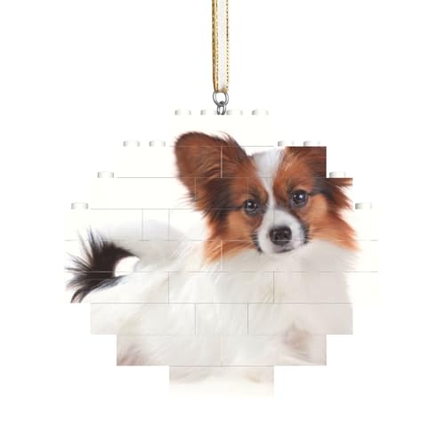 Flauschiger Papillon-Hund, Baustein-Block-Puzzles Puzzles Rautenförmiges Ornament von HDTVTV