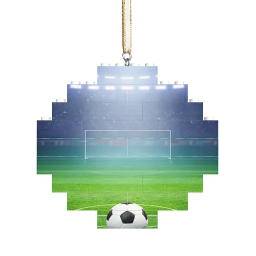 Football Grün Stadion Lichter Fußball, Baustein-Block-Puzzles Puzzles Rautenförmiges Ornament von HDTVTV