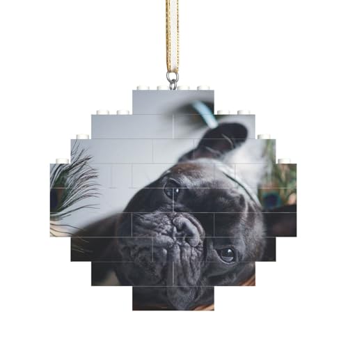 Französische Bulldoggen Mall Schwarze Hunde Haustiere, Baustein-Block-Puzzles Puzzles Rautenförmiges Ornament von HDTVTV