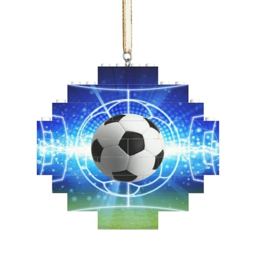 Fußball Ball Glitter Fußballfeld, Baustein-Block-Puzzles Puzzles Rautenförmiges Ornament von HDTVTV