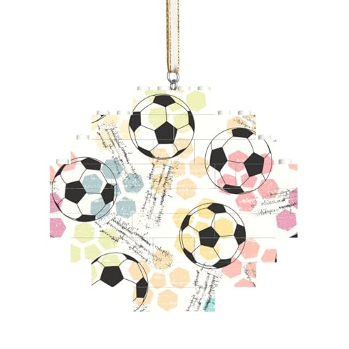 Fußball Fußball Aquarell, Baustein-Block-Puzzles Puzzles Rautenförmiges Ornament von HDTVTV