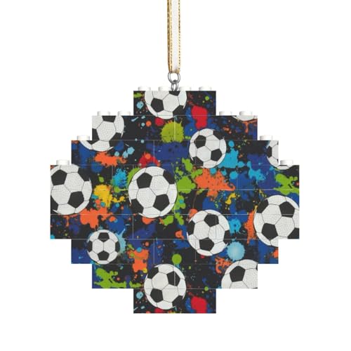 Fußball Sport Ball Athletisch, Baustein-Block-Puzzles Puzzles Rautenförmiges Ornament von HDTVTV