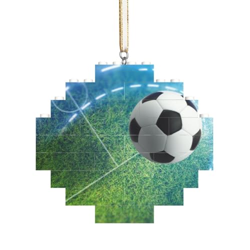 Fußball Sport Ball gedruckt, Baustein-Block-Puzzles Puzzles Rautenförmiges Ornament von HDTVTV