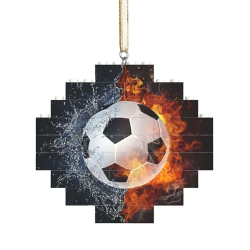 Fußball auf Feuerwasser, Baustein-Block-Puzzles Puzzles Rautenförmiges Ornament von HDTVTV