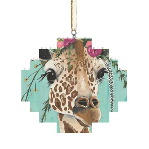 Giraffe mit Blumen, Baustein-Block-Puzzles Puzzles Rautenförmiges Ornament von HDTVTV