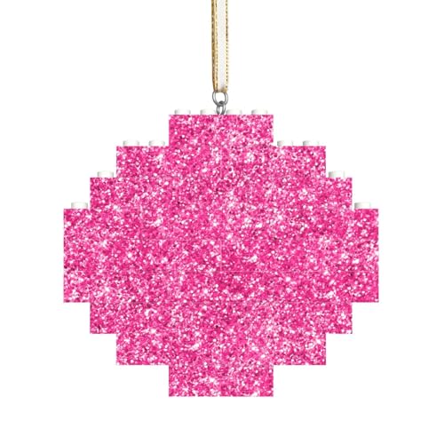 Glitzer-Druck in Pink, Baustein-Block-Puzzles Puzzles Rautenförmiges Ornament von HDTVTV