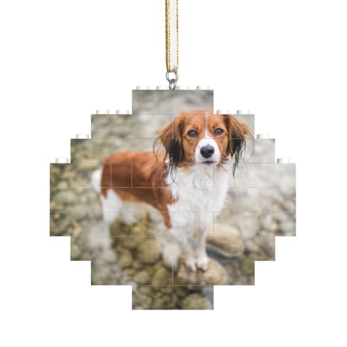 Hunde im Wasser Fluss braun weiße Hunde Paniel, Baustein-Block-Puzzles Puzzles Rautenförmiges Ornament von HDTVTV