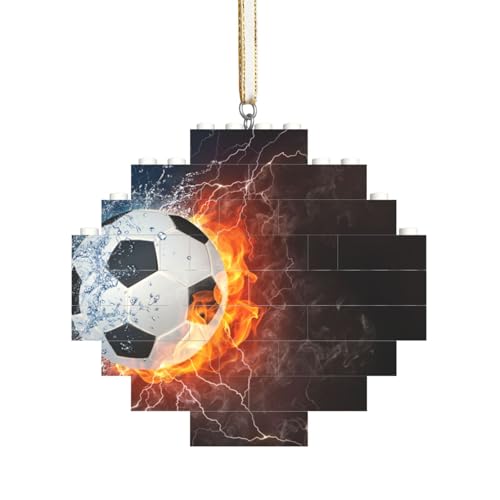 Kaltes Wasser, Feuer, Fußball, Baustein-Block-Puzzles Puzzles Rautenförmiges Ornament von HDTVTV