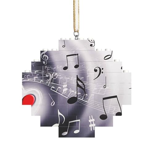 Musik & Rotes Herz, Baustein-Block-Puzzles Puzzles Rautenförmiges Ornament von HDTVTV