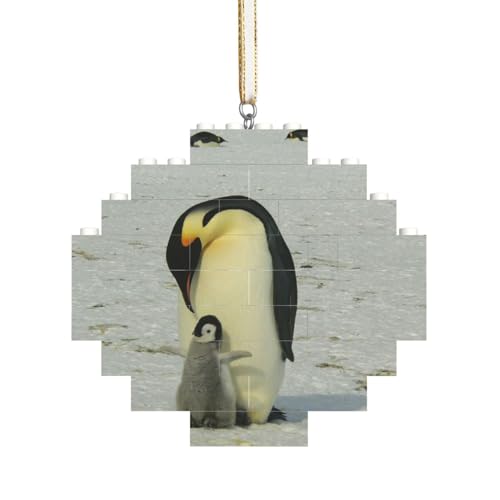 Pinguinmutter und Pinguinbaby, Baustein-Block-Puzzles Puzzles Rautenförmiges Ornament von HDTVTV