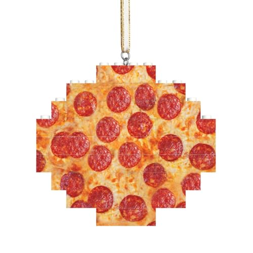 Pizza Peperoni 3D-Modell, Baustein-Block-Puzzles Puzzles Rautenförmiges Ornament von HDTVTV