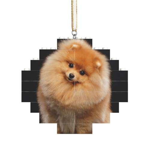 Pomeranian Hund Welpe süß, Baustein-Block-Puzzles Puzzles Rautenförmiges Ornament von HDTVTV