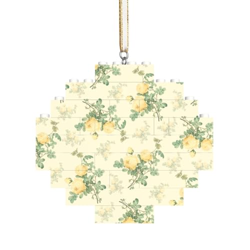 Shabby Chic Dekor Blumen, Baustein-Block-Puzzles Puzzles Rautenförmiges Ornament von HDTVTV