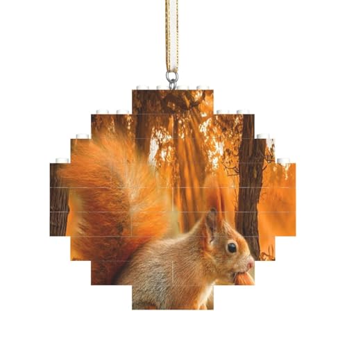 Süßes Eichhörnchen isst Nüsse, Baustein-Block-Puzzles Puzzles Rautenförmiges Ornament von HDTVTV