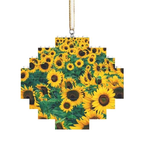 Viele schöne Sonnenblumen, Baustein-Block-Puzzles Puzzles Rautenförmiges Ornament von HDTVTV