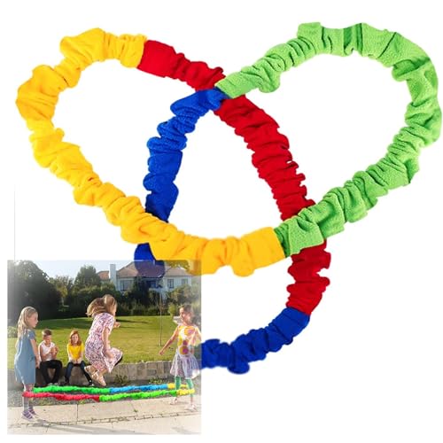 Kooperatives dehnbares Band Outdoor-Aktivitäten, Kinderspiele, dehnbares Band, weiches Widerstandsband für Bewegung in der Schule/auf dem Spielplatz, kreatives kooperatives dehnbares Fleece-Seil(10 ft von HDYZJQ