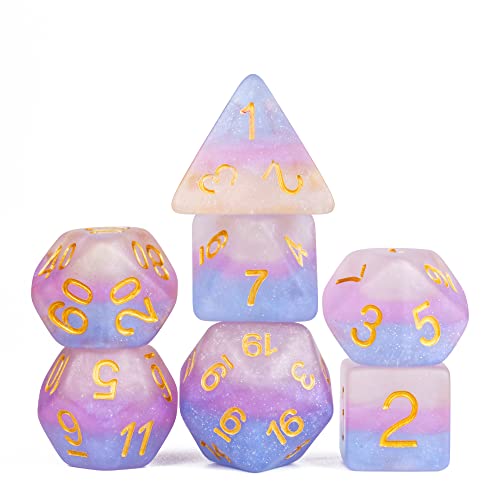 HDdais 7PCS 3 Colors DND Dice Polyhedral Dice Set Glitter D&D Dice for Dungeons and Dragons Role Playing MTG and Other Tabletop Games (Matte) von HDdais